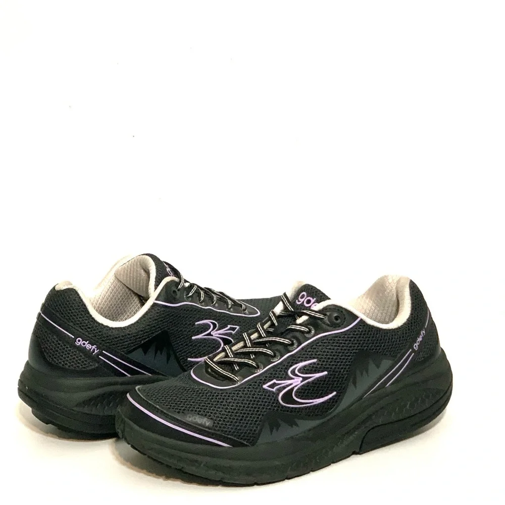 Women's Black and Lilac Walking Sneakers